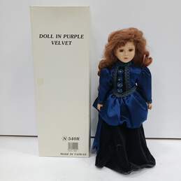 Porcelain Doll in Purple Velvet - N 540R IOB
