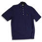 Mens Blue Heather Spread Collar Short Sleeves Polo Shirt Size Medium image number 1