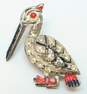 VNTG & Mod Mixed Metals Bird Owl Roadrunner Pelican Brooches image number 2