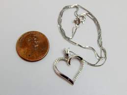 10K White Gold Diamond Accent Open Heart Pendant Necklace 2.0g alternative image