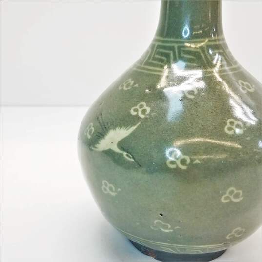 Korean Sage Green  Celadon  Vase 8in H  Pottery Vase image number 2