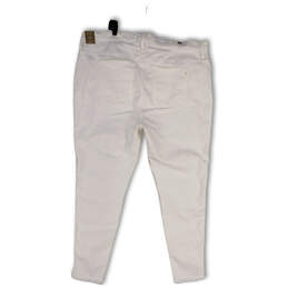 NWT Womens White Denim High-Rise Pockets Button Fly Skinny Leg Jeans Sz 37T alternative image