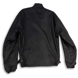 Mens Black Collared Long Sleeve Full-Zip Windbreaker Jacket Size L Tall alternative image