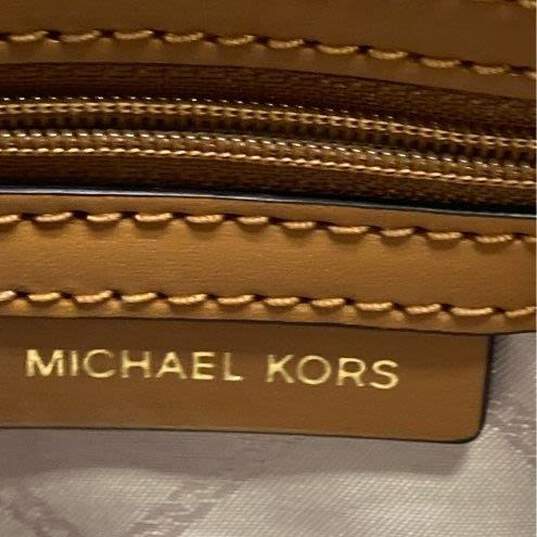 Michael Kors Monogrammed Crossbody Bag, White, Brown, Khaki image number 4