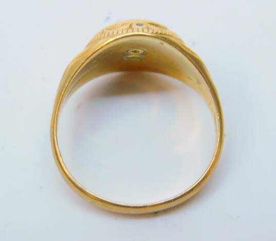 Vintage 1956 10K Yellow Gold Class Ring 4.9g image number 3