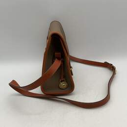 Dooney & Bourke Womens Gray Brown Adjustable Strap Inner Pocket Crossbody Bag