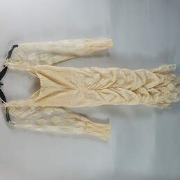 Cien Women  Cream Lace Ruched Dress S alternative image