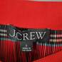 J Crew Women Red Pleated Stripe Midi Skirt Sz 2 NWT image number 3