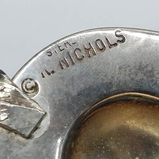 R. Nichols Sterling Silver Wide Brim Hat W/Tassels Brooch 20.5g image number 6