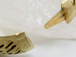 14K Gold Etched Textured Slanted Cut Outs Domes Hinged Bangle Bracelet 43.2g alternative image