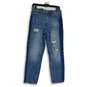 Abercrombie & Fitch Womens Blue Denim Distressed Medium Wash Mom Jeans Sz 28/6R image number 1