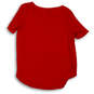 Womens Red Short Sleeve Round Neck Casual Pullover T-Shirt Size Medium image number 2