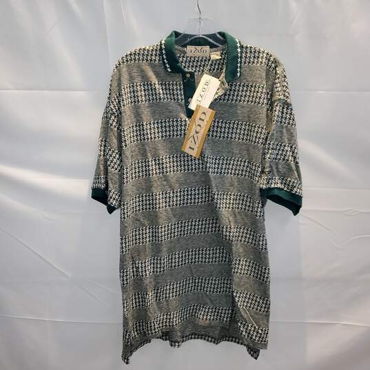 Vintage Izod Linen Blend Short Sleeve Polo Shirt NWT Size M image number 1
