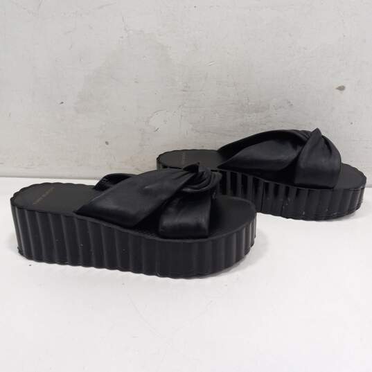 Tory Burch Leather Black Platform Slip On Sandals Size 11M image number 4