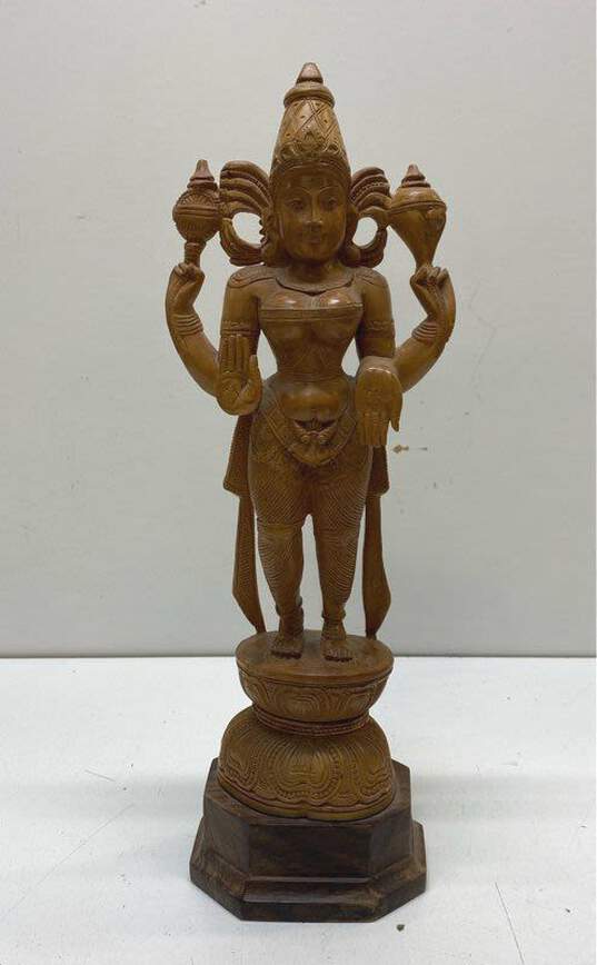 Sandal Wood Hand Crafted Deity 15 inch Tall Hindu Goddess Statue image number 1