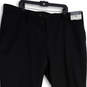 NWT Mens Black Wool Flat Front Straight Leg Dress Pants Size 46 image number 1