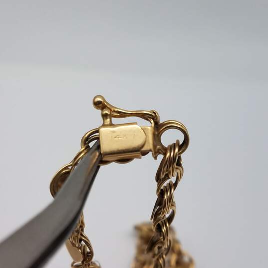 14k Gold Heart Link Bracelet 8.0g image number 5