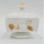 VTG Westmoreland Paneled Gold Grape Beaded Milk Glass Footed Candy Honey Dish image number 5
