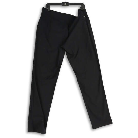 Womens Black Flat Front Elastic Waist Pull-On Ankle Pants Size XL image number 2