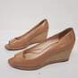 Prada Patent Leather Nude Peep Toe Wedges Women's Size 9.5 image number 2