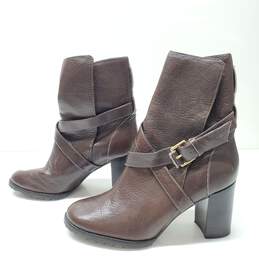 Kate Spade Brown Leather Heeled Buckle Boots Size 7.5M