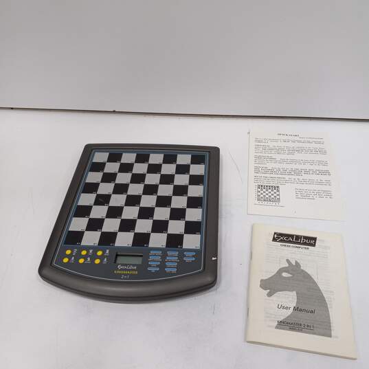 Excalibur King Master 2 in 1 Electronic Chess Checker Game w/Box image number 4