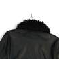 NWT Womens Black Long Sleeve Pockets Full-Zip Leather Jacket Size Medium image number 4