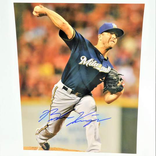 3 Autographed Milwaukee Brewers Photos image number 9