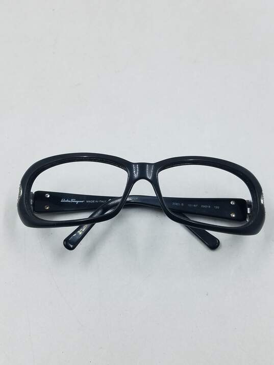 Salvatore Ferragamo Black Rectangle Eyeglasses image number 1