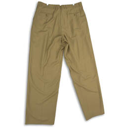 NWT Mens Beige Pleated Slash Pocket Straight Leg Dress Pants Size 42AC alternative image