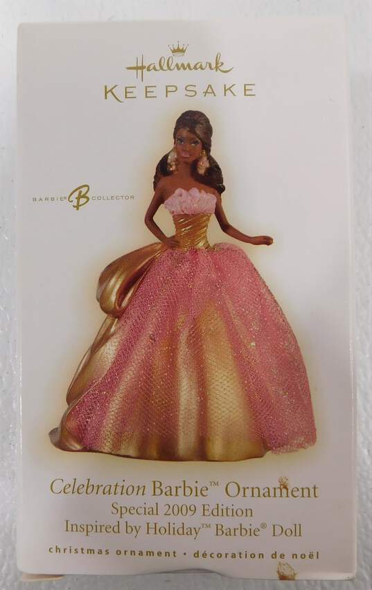 Hallmark Special Ornament Celebration Barbie African American Brunette 2009 image number 1