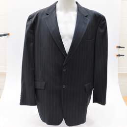 Melange Grey Pinstripe Wool Tailored Blazer Suit Jacket With COA alternative image