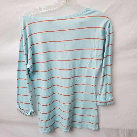 Women's Light Blue and Orange Stripe Patagonia Long Sleeve Shirt Size S image number 5