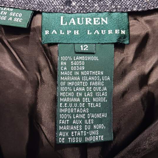 Vintage Lauren Ralph Lauren Women's Dark Gray Lambswool Tweed Pants Size 12 image number 4