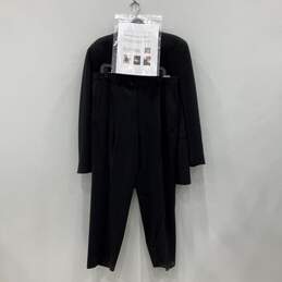 Armani Collezioni Mens Black Pockets 2 Piece Blazer Pants Suit Set Sz 56R W/COA