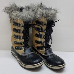 Sorel Tofino Cate Tan Quilted Faux Fur Wateproof Snow Boots Size 9