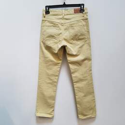 Mens Yellow Cotton Comfort Pockets Mid Rise Skinny Leg Jeans Size 34 alternative image