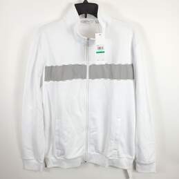 Calvin Klein Men White Quarter Zip Sweatshirt L NWT