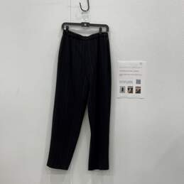 Giorgio Armani Womens Black Striped Flat Front Ankle Pants With COA