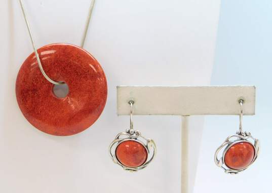 Artisan 925 Sterling Silver & Coral Jewelry image number 2