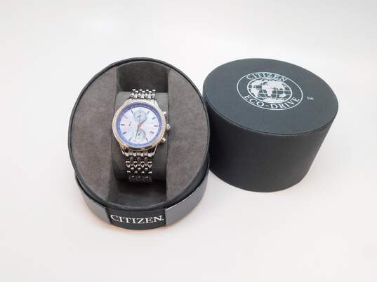 Citizen Eco-Drive FC5000-51L World Time Sapphire Crystal Diamond Bezel Blue Dial Radio Controlled Watch 305.4g image number 1