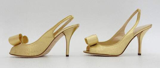 Kate Spade New York Gold Sparkle Heels Size 8.5 image number 4