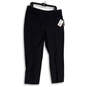 NWT Womens Black Check Flat Front Straight Leg Ankle Pants Size 16 image number 1