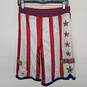 Harlem Globetrotters White And Red Stripped Basketball Shorts image number 1