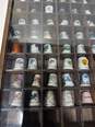 Mixed Lot of 75 Porcelain Souvenir Thimbles in Wooden Shadow Box Display image number 3