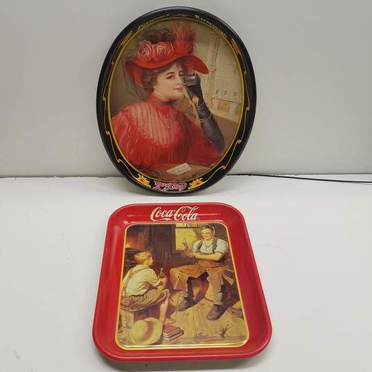 Pair of Coca-Cola Trays from the 80s image number 1