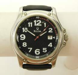 Men's Retro Bulova C899188 Black & White Analog Quartz Watch