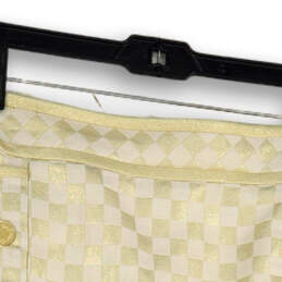 Womens White Gold Printed Back Zip Stretch Short Mini Skirt Size 10 alternative image