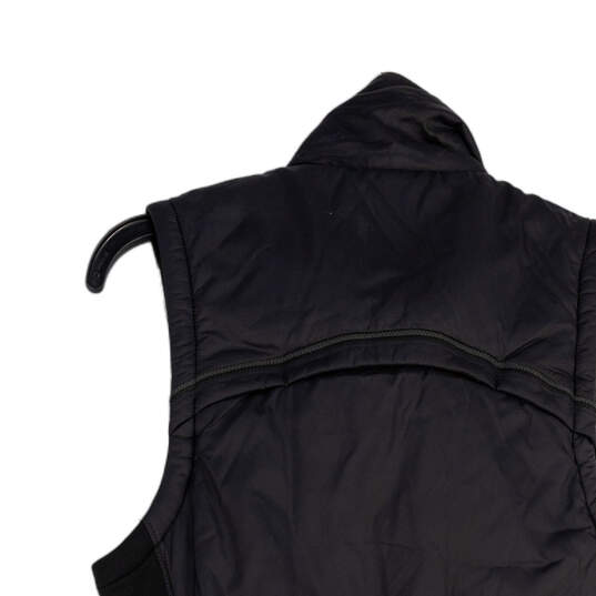 Womens Black Mock Neck Sleeveless Full-Zip Puffer Vest Size Small image number 2