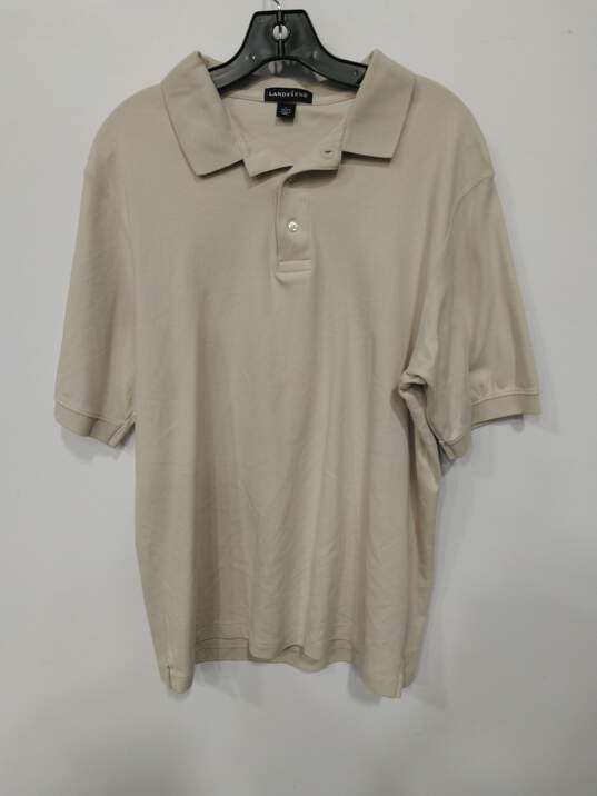 Men's Beige Collared Shirt Size Large image number 1